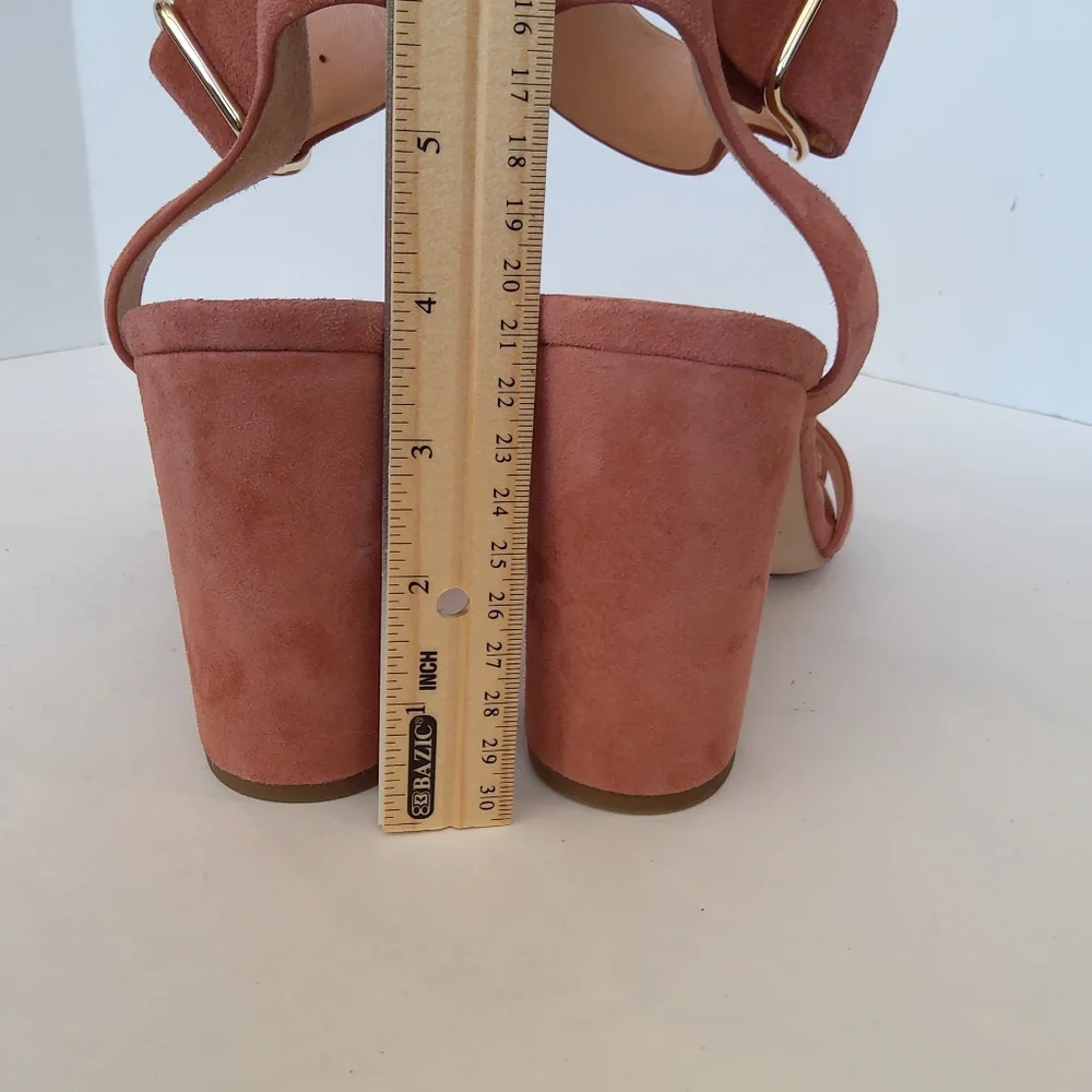 Kate Spade suede leather rose gold heels sandals size 10